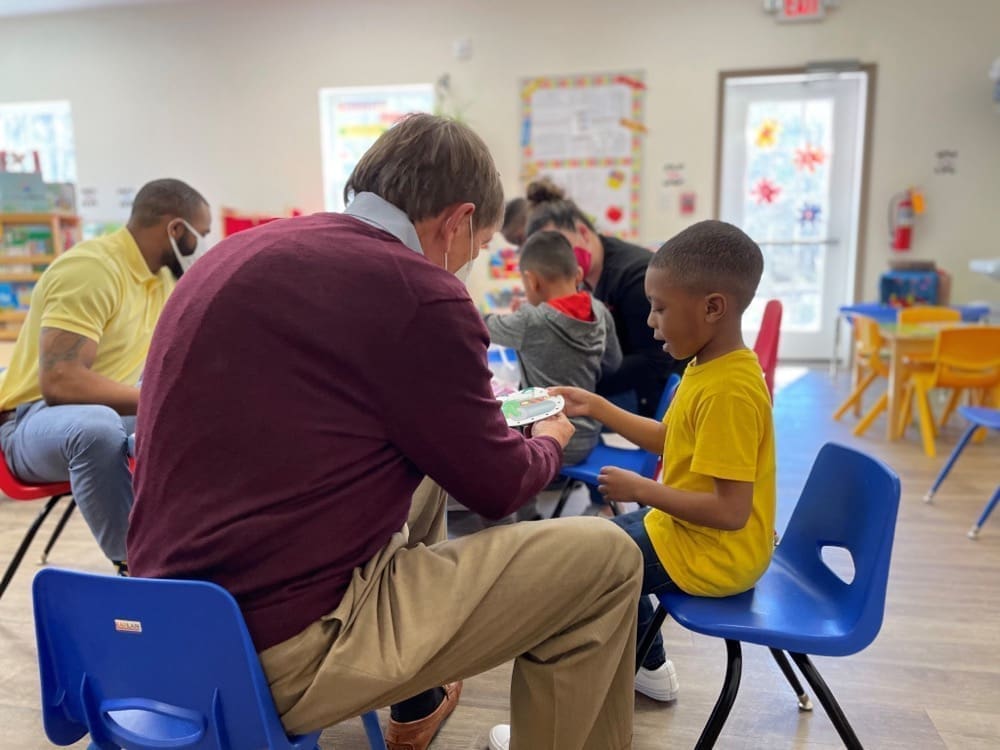 Child working with teacher at Smart Start of Forsyth County